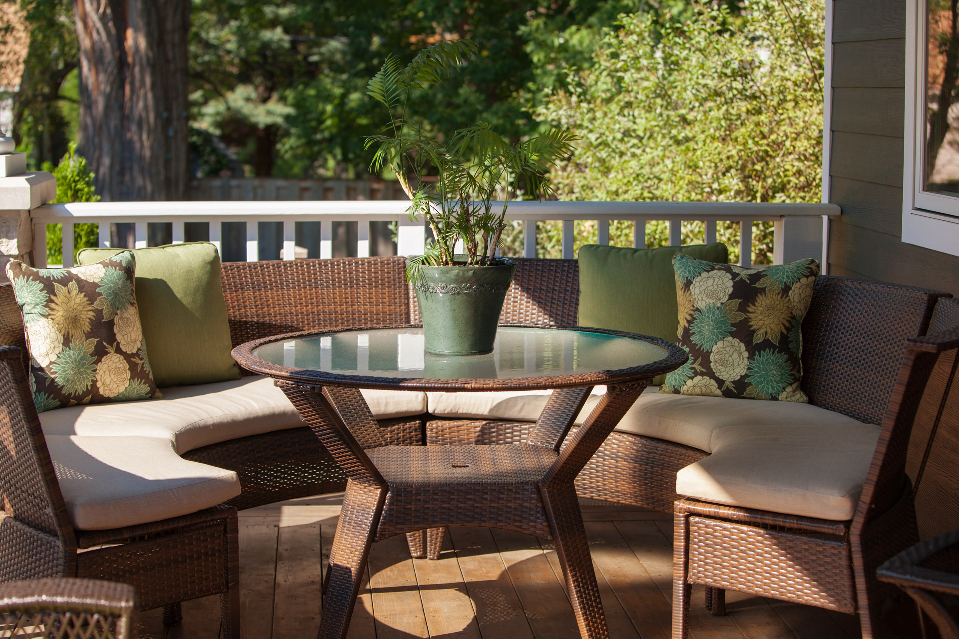 Outdoor backyard wicker furniture