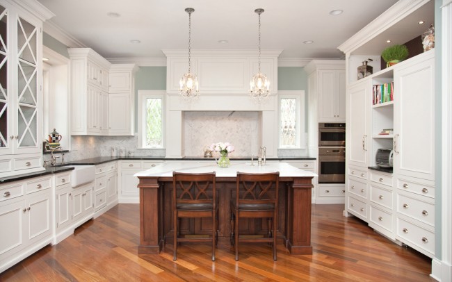 Wood floors white luxurious kitchen burr ridge