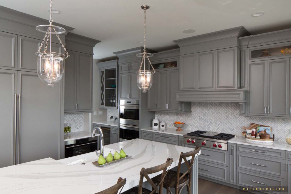 Inspiring Room Modern NantucketStyle Farmhouse Kitchen with Gray