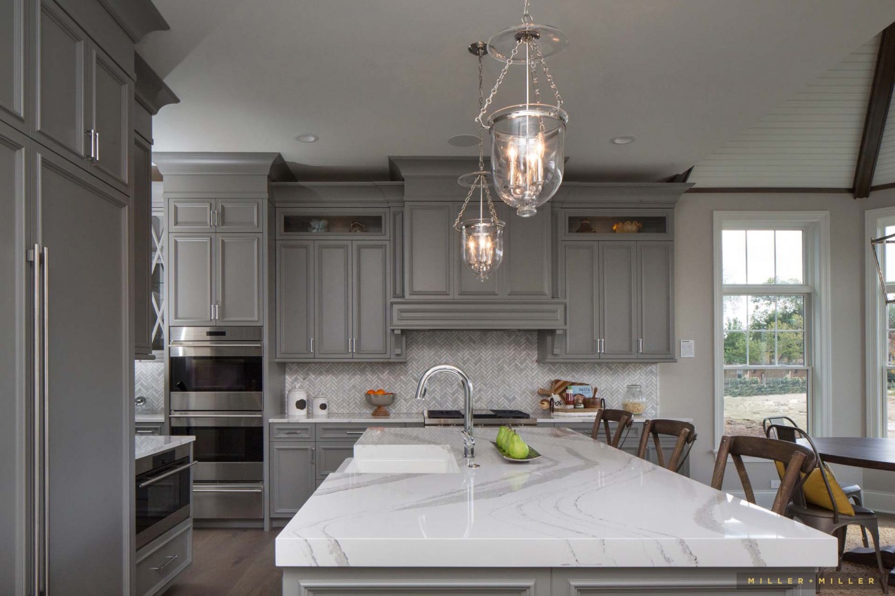 Inspiring Room Modern NantucketStyle Farmhouse Kitchen with Gray