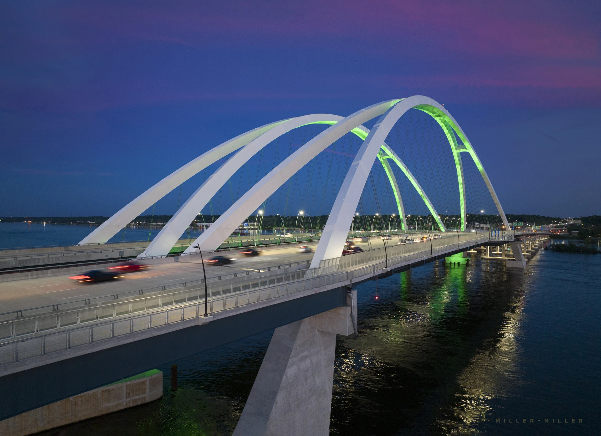 artistic night photography infrastructure bridge architecture