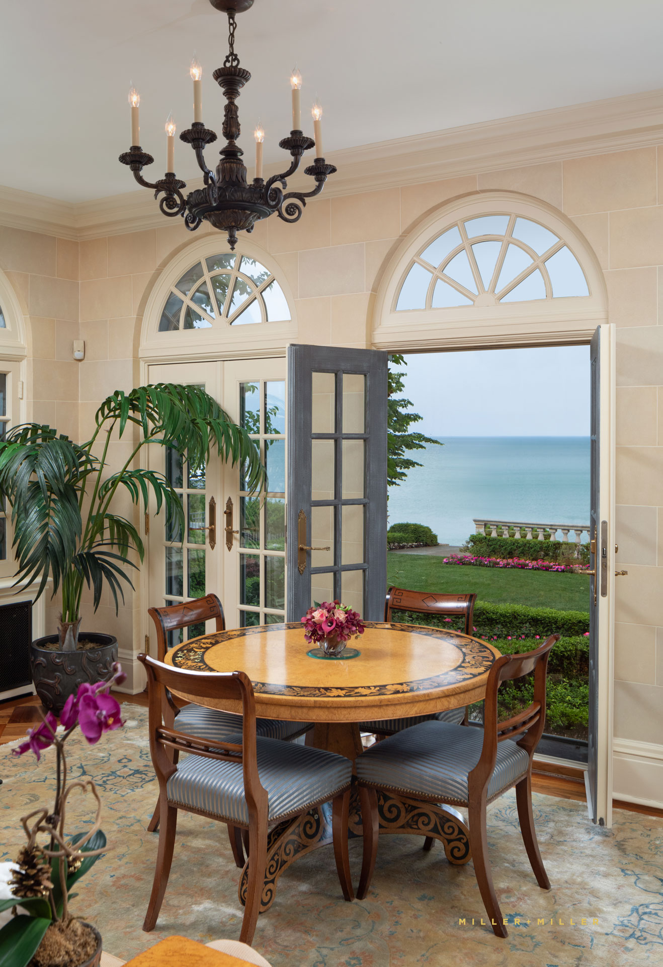 North Shore Chicago lakefront estate conservatory Lake Michigan