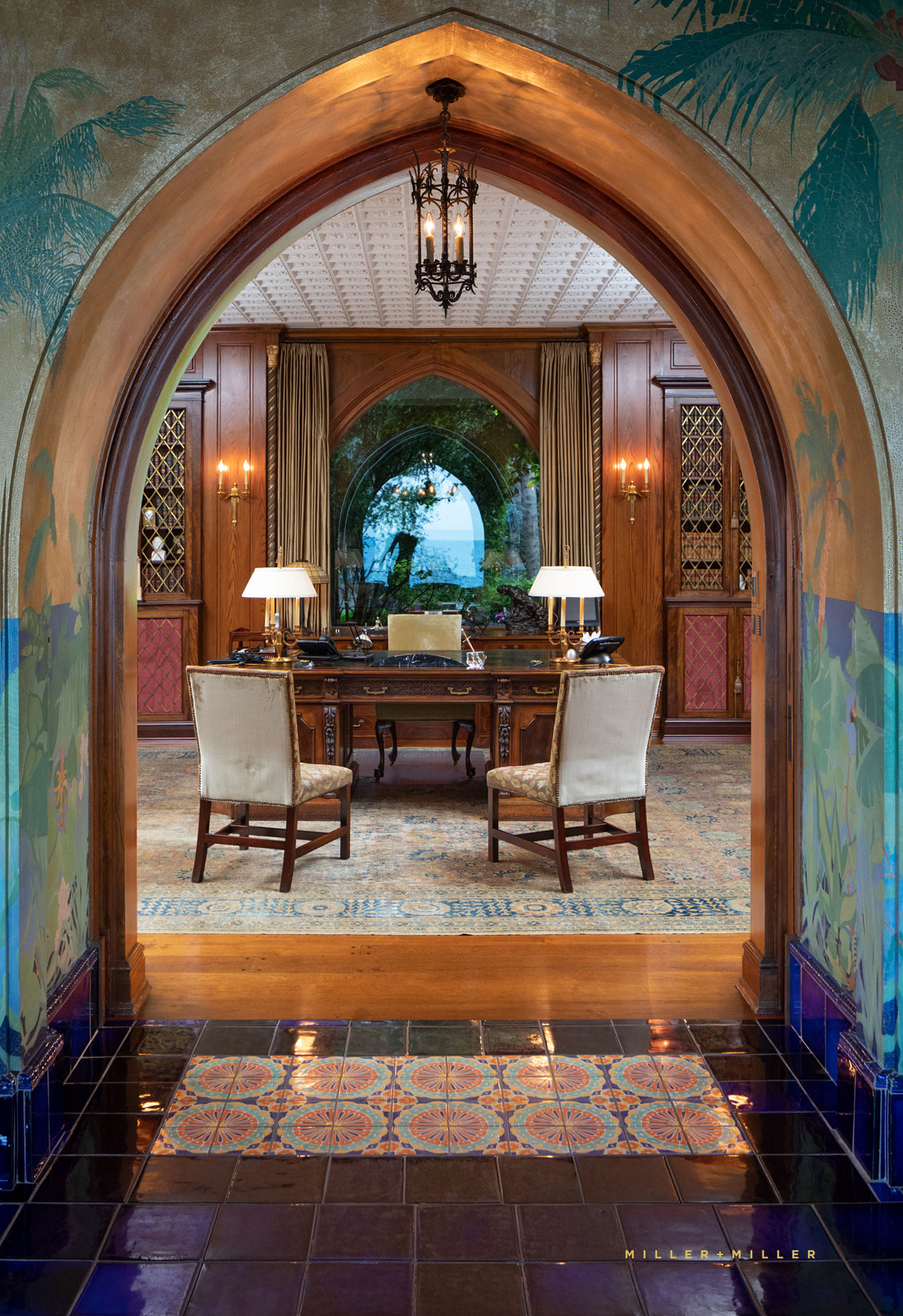 restored historic residential estate hand painted art murals