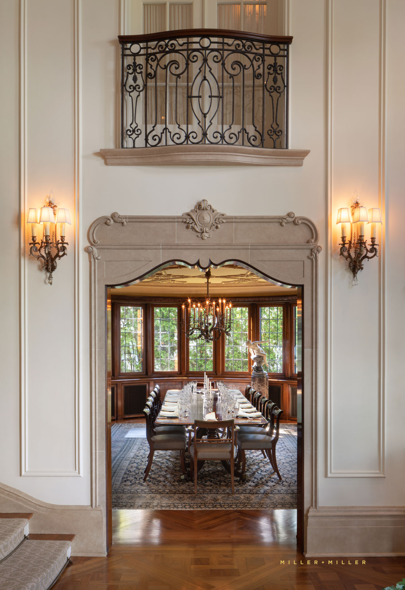 wrought iron juliette balcony french inspired door moulding archway